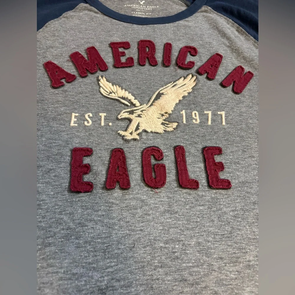 American Eagle Outfitters Men’s Gray/Blue‎ Short Sleeve Tee-Shirt Size XL